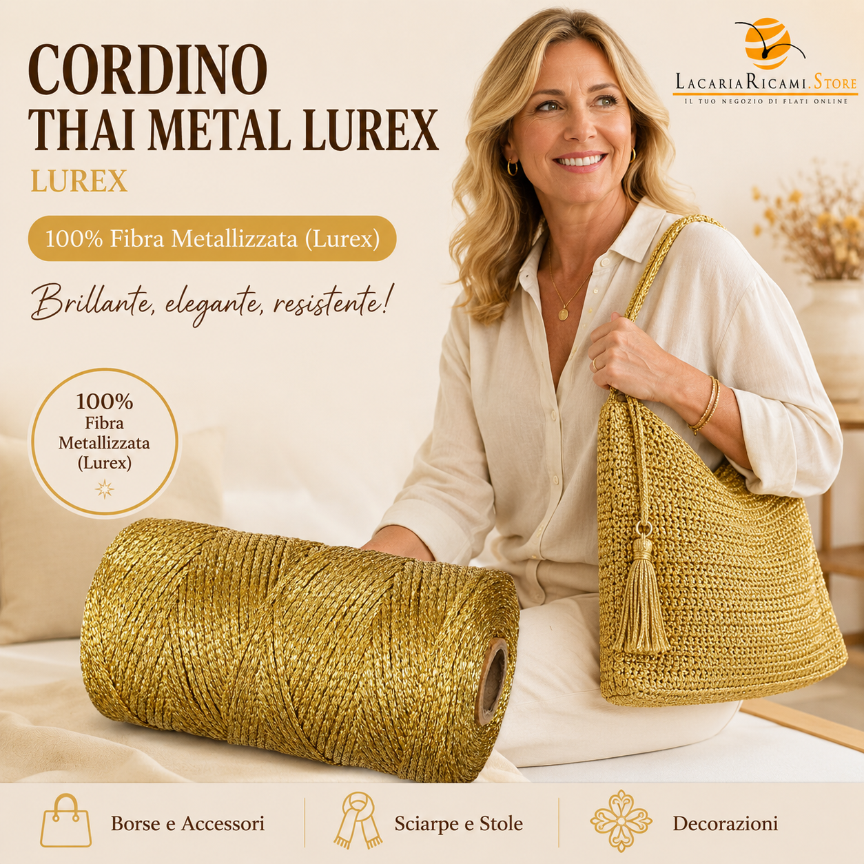 Cordino Thai Metal Lurex - Colore: - by LacariaRicami.Store