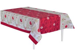 TOVAGLIA COTONE BIANCA X18 persone - Preziosa Home - Colore: DIS. 03 - ROSSO - by LacariaRicami.Store