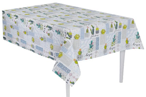 TOVAGLIA COTONE MEDITERRANEA X6 persone - Preziosa Home - Colore: 01 – CACTUS AZZURRO - by LacariaRicami.Store