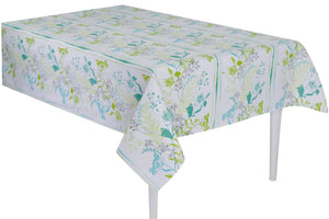 TOVAGLIA COTONE MEDITERRANEA X4 persone - Preziosa Home - Colore: 02 - FIORI VERDE - by LacariaRicami.Store