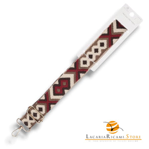 TRACOLLA Colorata Per BORSA LARGA = 38 mm - Colore: 801109 - BORDÓ-MARRONE ORO - by LacariaRicami.Store