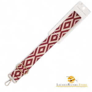 TRACOLLA Colorata Per BORSA LARGA = 38 mm - Colore: 801118 - BEIGE-FUCSIA ORO - by LacariaRicami.Store
