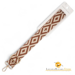 TRACOLLA Colorata Per BORSA LARGA = 38 mm - Colore: 801118 - BEIGE-MARRONE ORO - by LacariaRicami.Store