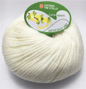 LANA MIMOSA SPORT – Cucirini Tre Stelle - Colore: 000 - BIANCO - by LacariaRicami.Store
