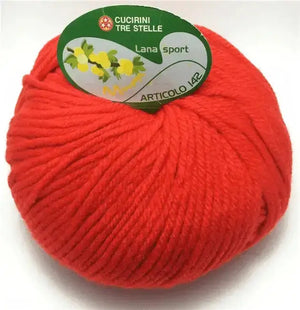 LANA MIMOSA SPORT – Cucirini Tre Stelle - Colore: 009 - ROSSO - by LacariaRicami.Store