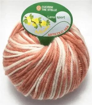 LANA MIMOSA SPORT – Cucirini Tre Stelle - Colore: 99 - ROSSO-BIANCO MULTICOLOR - by LacariaRicami.Store