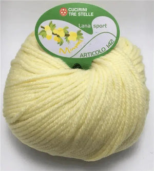 LANA MIMOSA SPORT – Cucirini Tre Stelle - Colore: 176 - GIALLINO - by LacariaRicami.Store