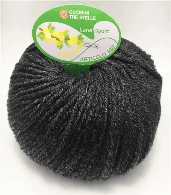 LANA MIMOSA SPORT – Cucirini Tre Stelle - Colore: 329 - GRIGIO SCURO - by LacariaRicami.Store