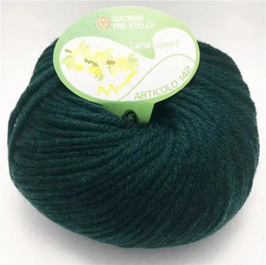 LANA MIMOSA SPORT – Cucirini Tre Stelle - Colore: 416 - VERDE PETROLIO - by LacariaRicami.Store