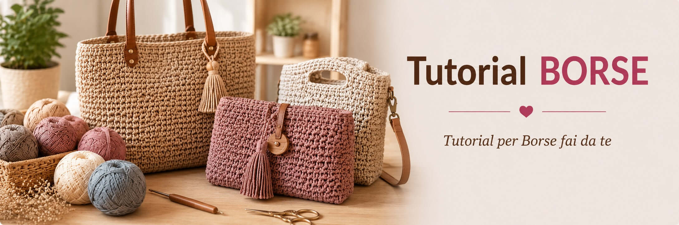 Tutorial e guide per creare borse all'uncinetto fatte a mano