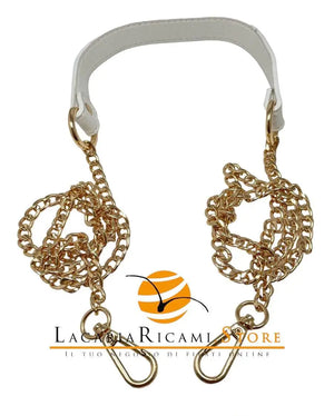 Tracolla Con Catena 150 Cm - Colore: BIANCO - CATENA ORO - by LacariaRicami.Store
