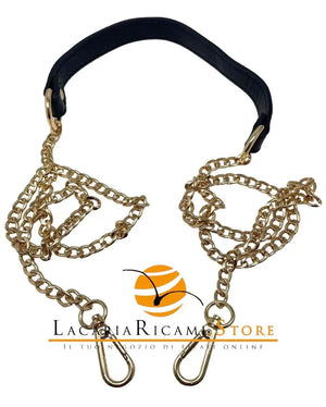 Tracolla Con Catena 150 Cm - Colore: BLU - CATENA ORO - by LacariaRicami.Store