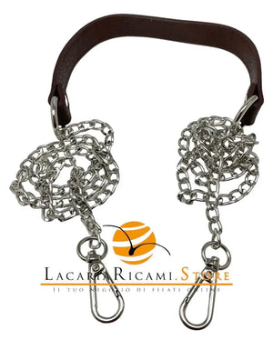 Tracolla Con Catena 150 Cm - Colore: MARRONE - CATENA ARGENTO - by LacariaRicami.Store