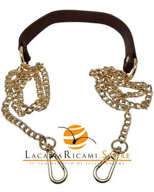 Tracolla Con Catena 150 Cm - Colore: MARRONE - CATENA ORO - by LacariaRicami.Store