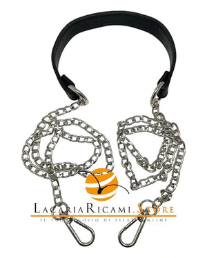 Tracolla Con Catena 150 Cm - Colore: NERO - CATENA ARGENTO - by LacariaRicami.Store
