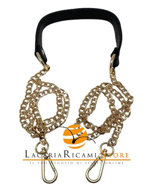 Tracolla Con Catena 150 Cm - Colore: NERO - CATENA ORO - by LacariaRicami.Store