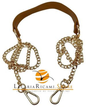 Tracolla Con Catena 150 Cm - Colore: NOCCIOLA - CATENA ORO - by LacariaRicami.Store