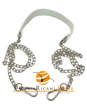 Tracolla Con Catena 150 Cm - Colore: PANNA - CATENA ARGENTO - by LacariaRicami.Store