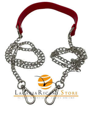 Tracolla Con Catena 150 Cm - Colore: ROSSO - CATENA ARGENTO - by LacariaRicami.Store