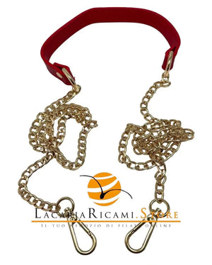 Tracolla Con Catena 150 Cm - Colore: ROSSO - CATENA ORO - by LacariaRicami.Store