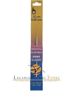 UNCINETTO COTONE IN ACCIAIO - Pony - Colore: 12 Cm X 0,60 mm - by LacariaRicami.Store