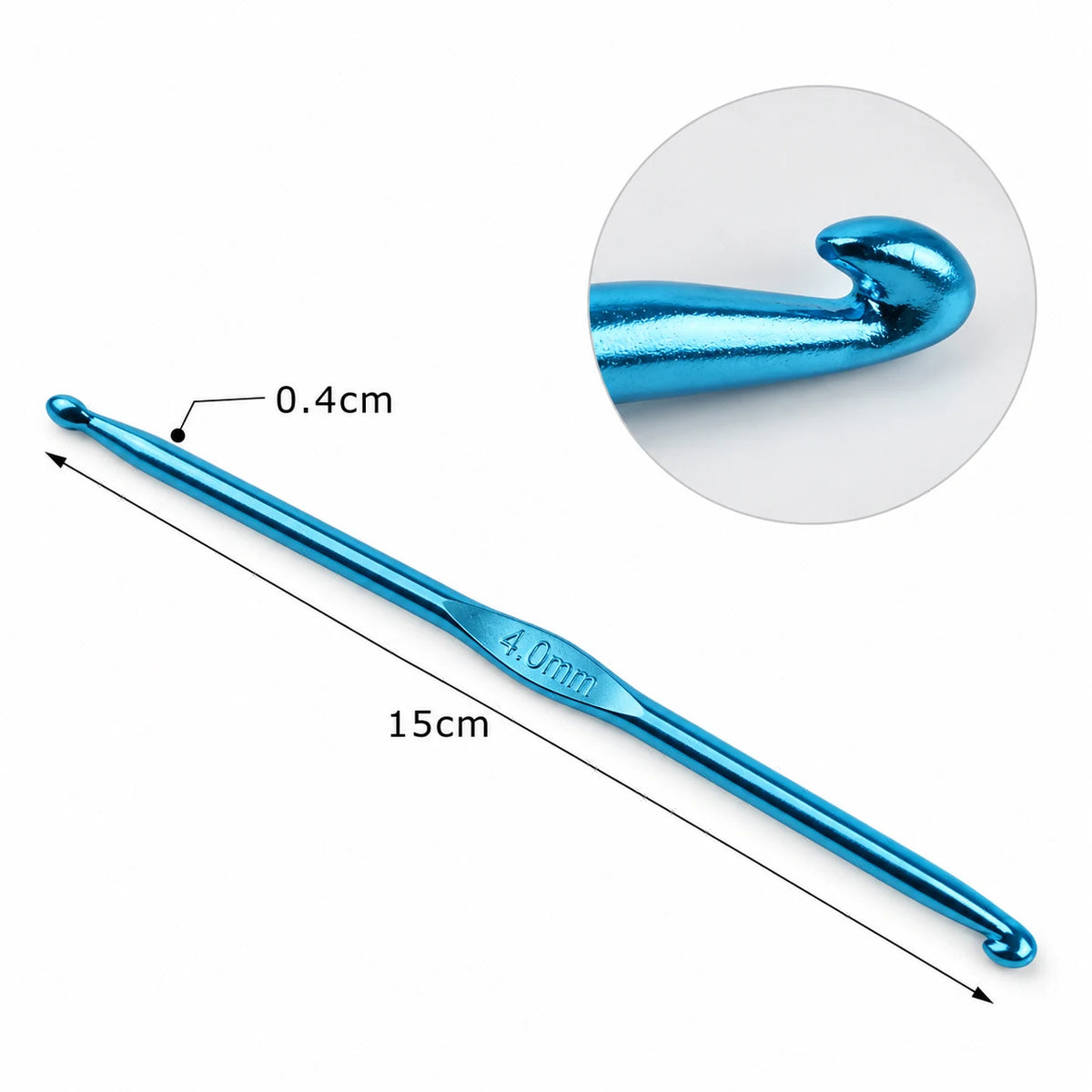 UNCINETTO Doppia Punta - MAF Accessories - Colore: 4.0 mm - AZZURRO - by LacariaRicami.Store