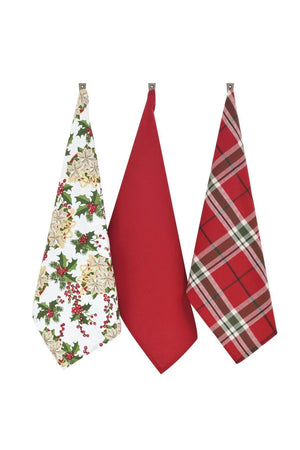 Linea Vintage Xmas - Preziosa Home - Colore: SET 3 STROFINACCI (50x70) - by LacariaRicami.Store