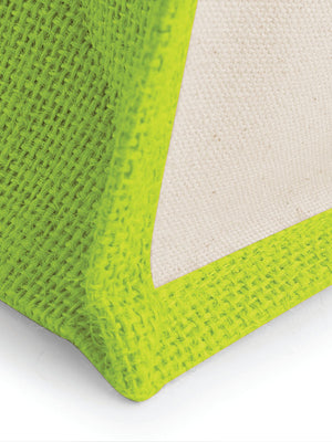 BORSA Juta Con Pannelli Laterali 30X30X19 Cm - Westford Mill - WM421 - 30X30X19 MANICO = 40 Cm - VERDE MELA - LacariaRicami.Store