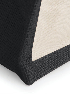 BORSA Juta Con Pannelli Laterali 30X30X19 Cm - Westford Mill - WM421 - 30X30X19 MANICO = 40 Cm - NERO - LacariaRicami.Store