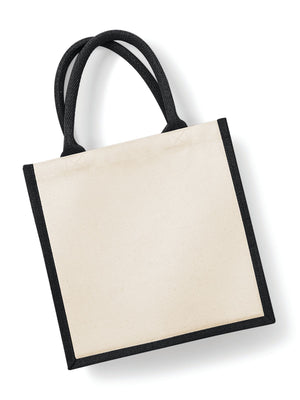BORSA Juta Con Pannelli Laterali 30X30X19 Cm - Westford Mill - WM421 - 30X30X19 MANICO = 40 Cm - NERO - LacariaRicami.Store