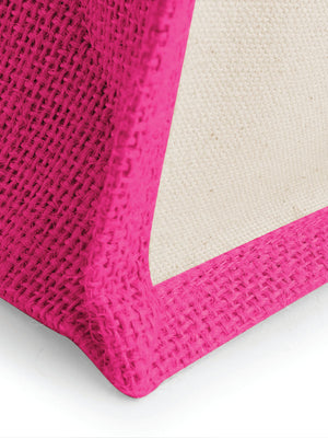 BORSA Juta Con Pannelli Laterali 30X30X19 Cm - Westford Mill - WM421 - 30X30X19 MANICO = 40 Cm - FUCSIA - LacariaRicami.Store