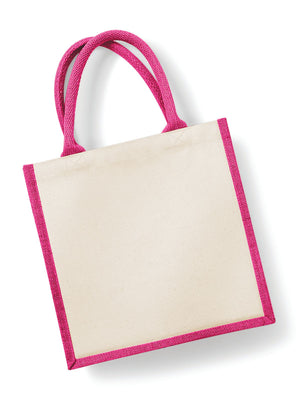 BORSA Juta Con Pannelli Laterali 30X30X19 Cm - Westford Mill - WM421 - 30X30X19 MANICO = 40 Cm - FUCSIA - LacariaRicami.Store