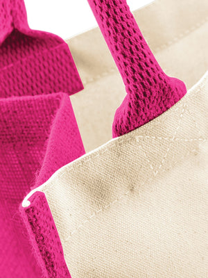 BORSA Juta Con Pannelli Laterali 30X30X19 Cm - Westford Mill - WM421 - 30X30X19 MANICO = 40 Cm - FUCSIA - LacariaRicami.Store