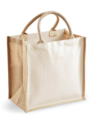 BORSA Juta Con Pannelli Laterali 30X30X19 Cm - Westford Mill - WM421 - 30X30X19 MANICO = 40 Cm - NATURALE - LacariaRicami.Store