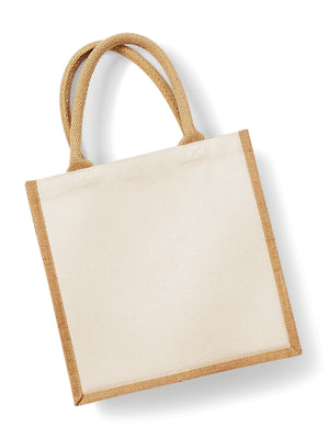BORSA Juta Con Pannelli Laterali 30X30X19 Cm - Westford Mill - WM421 - 30X30X19 MANICO = 40 Cm - NATURALE - LacariaRicami.Store