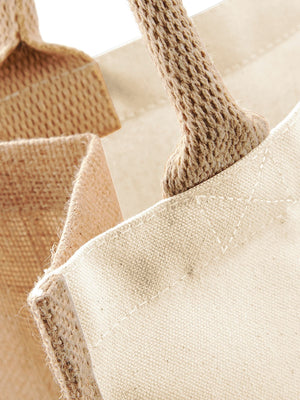 BORSA Juta Con Pannelli Laterali 30X30X19 Cm - Westford Mill - WM421 - 30X30X19 MANICO = 40 Cm - NATURALE - LacariaRicami.Store