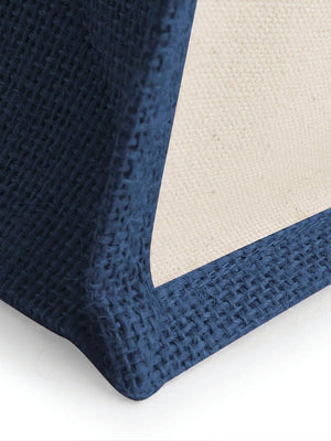 BORSA Juta Con Pannelli Laterali 30X30X19 Cm - Westford Mill - WM421 - 30X30X19 MANICO = 40 Cm - BLU NAVY - LacariaRicami.Store