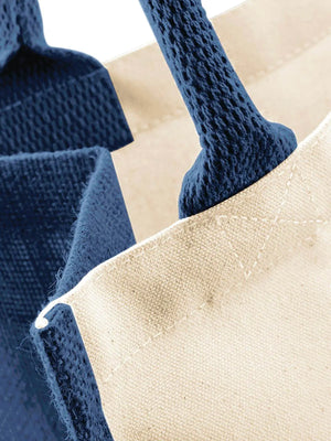 BORSA Juta Con Pannelli Laterali 30X30X19 Cm - Westford Mill - WM421 - 30X30X19 MANICO = 40 Cm - BLU NAVY - LacariaRicami.Store