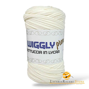 FETTUCCIA Lycra WIGGLY premium - Cucirini Tre Stelle - Colore: 000 - BIANCO LATTE - by LacariaRicami.Store