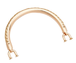 MANICO in Lega con Inserto in Ecopelle 13,5x8,5 Cm - Colore: ORO - by LacariaRicami.Store