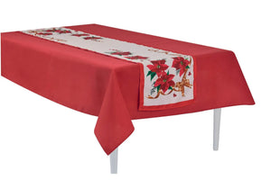 Set Xmas Flower - Preziosa Home - Colore: STELLA 140x360 - by LacariaRicami.Store