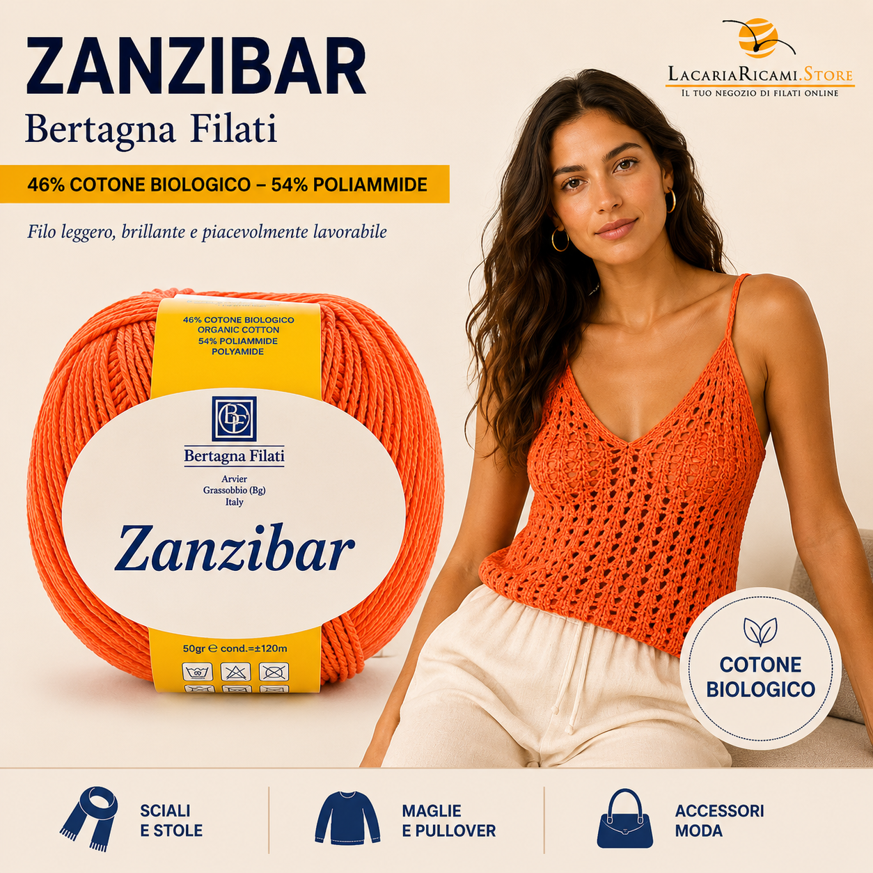 Cotone ZANZIBAR - Bertagna Filati - Colore: - by LacariaRicami.Store