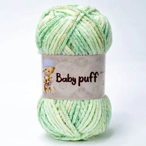 Ciniglia BABY PUFF - Silke 016 - VERDE SFUMATO - LacariaRicami.Store