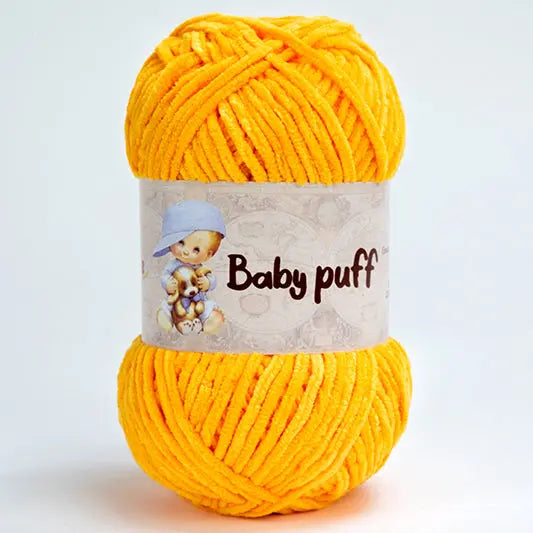 Ciniglia BABY PUFF - Silke - Colore: 52 - GIALLO OCRA - by LacariaRicami.Store