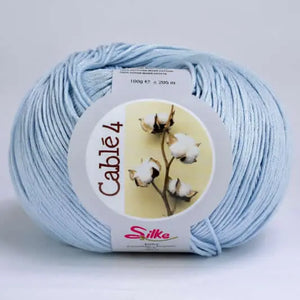 Cotone Cablé 4 - Silke - Colore: 02 - AZZURRO - by LacariaRicami.Store