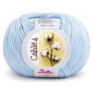 Cotone Cablé 4 - Silke - Colore: 02 - AZZURRO - by LacariaRicami.Store