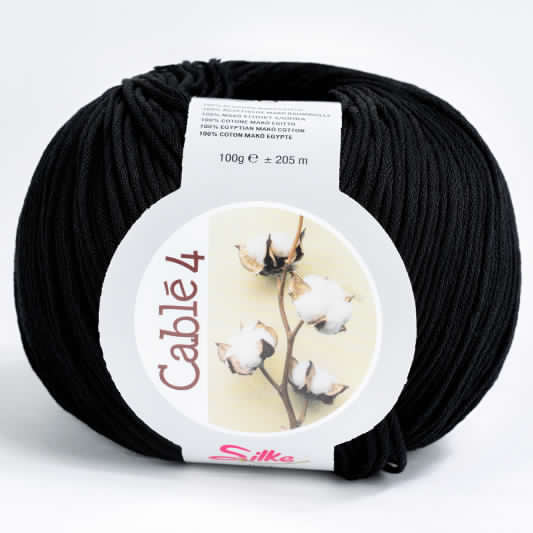 Cotone Cablé 4 - Silke - 07 - NERO - LacariaRicami.Store