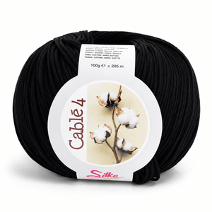 Cotone Cablé 4 - Silke - Colore: 07 - NERO - by LacariaRicami.Store