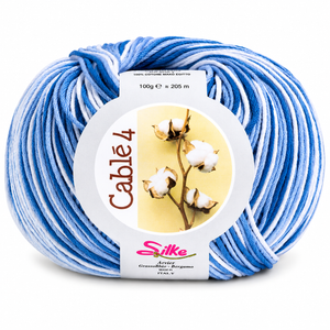 Cotone Cablé 4 Sfumato - Silke - Colore: 810 - CELESTE SFUMATO - by LacariaRicami.Store