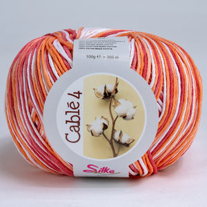 Cotone Cablé 4 Sfumato - Silke - 819 - ARANCIO FORTE SFUMATO - LacariaRicami.Store
